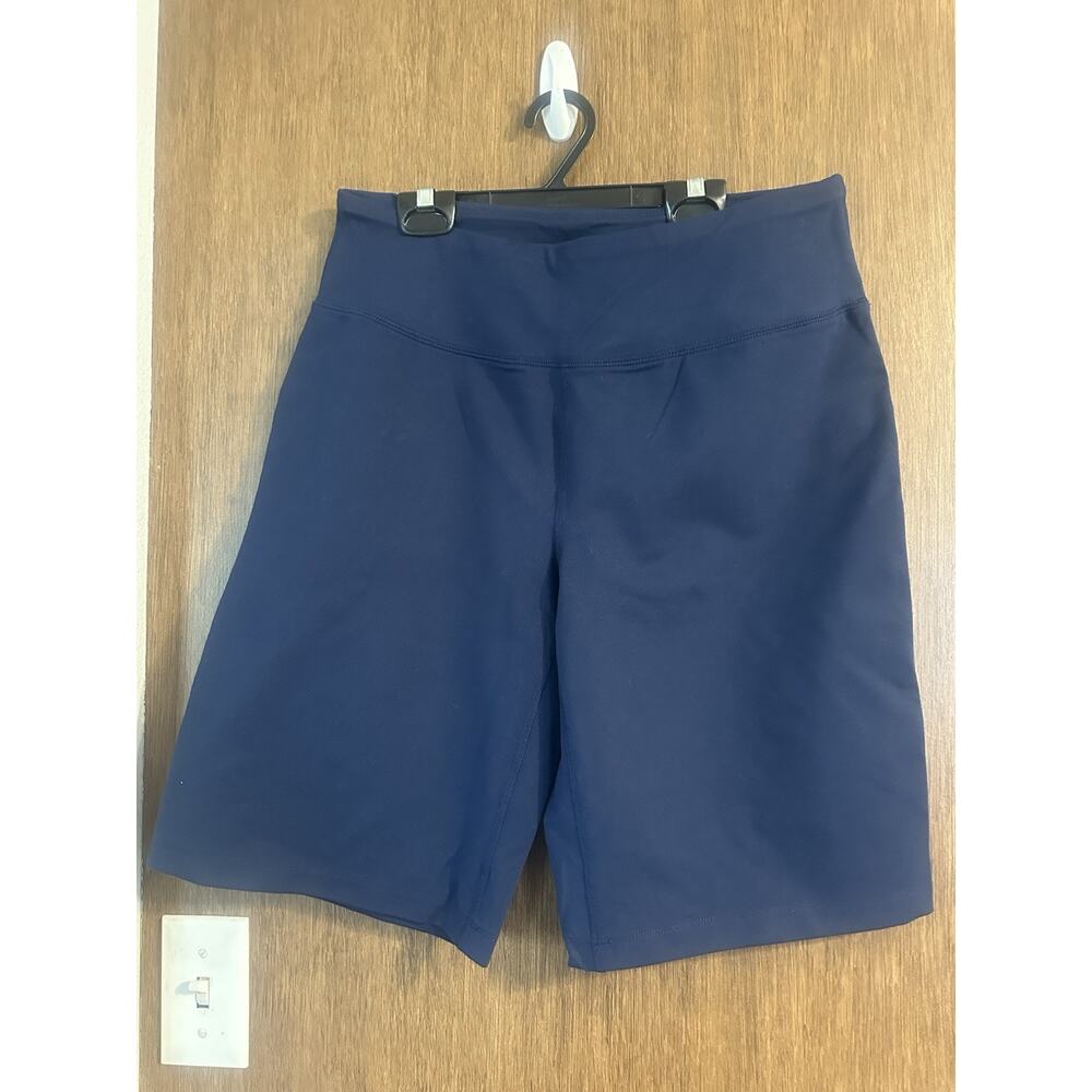 Women's Lands' End Active Relaxed Shorts Navy sz M 10-12 hidden pocket summer